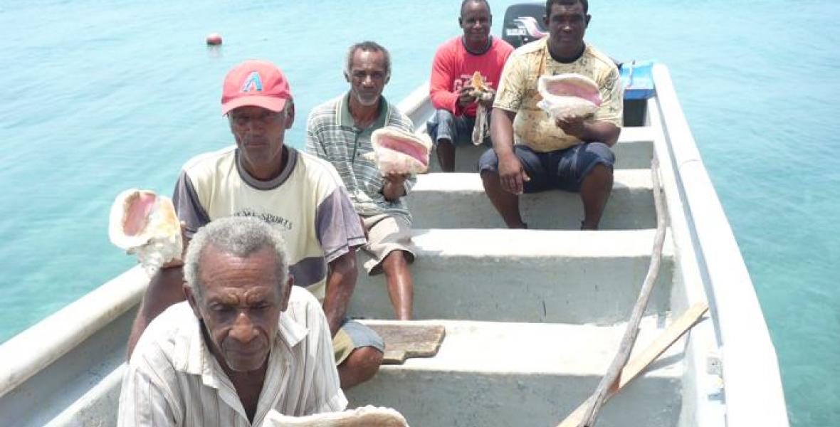 Pescadores de caracoles y langostas