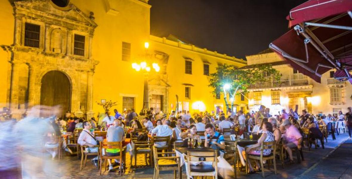 Plaza Santo Domingo, en el Centro Histórico de Cartagena.