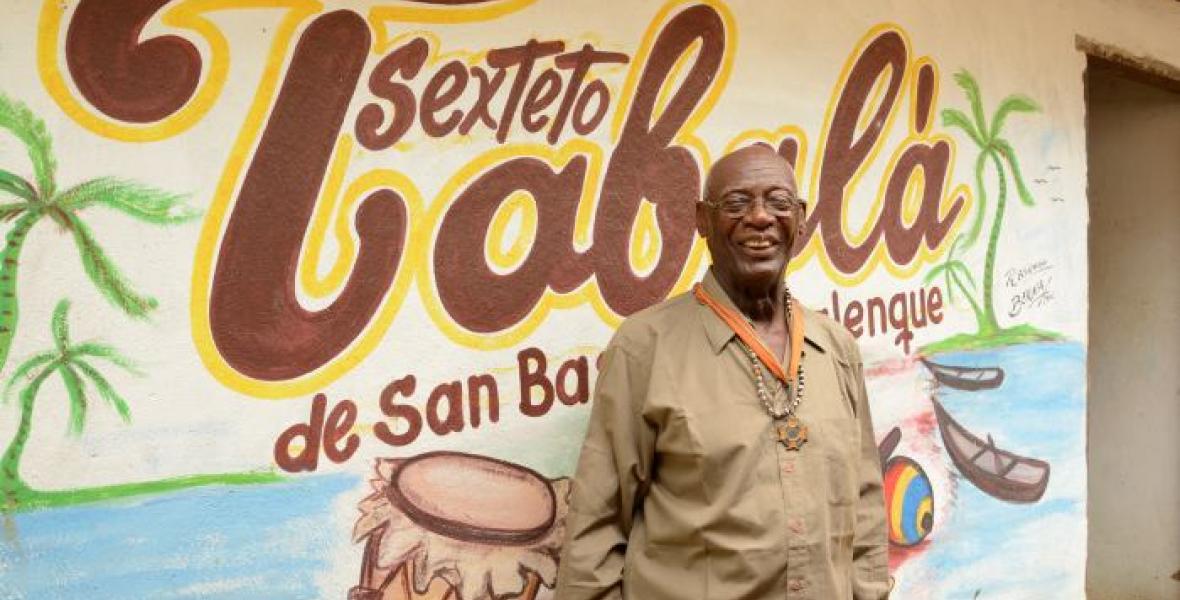 Rafael Cassiani, director y cantante del Sexteto Tabalá, del palenque San Basilio